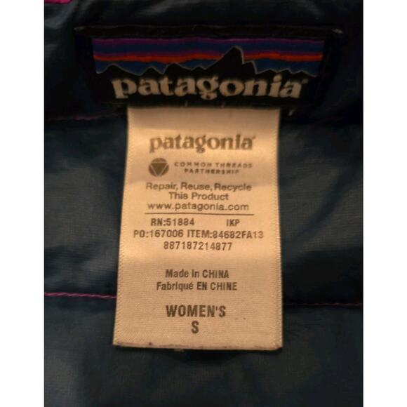 Patagonia Women’s Small Magenta Puffer Jacket Goose Down Insulated Warm Outdoor - Picture 5 of 10